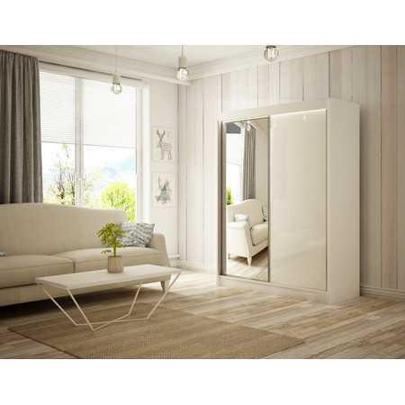 Velis Gardróbszekrény - 150 cm Fehér/matt Fehér Furniture