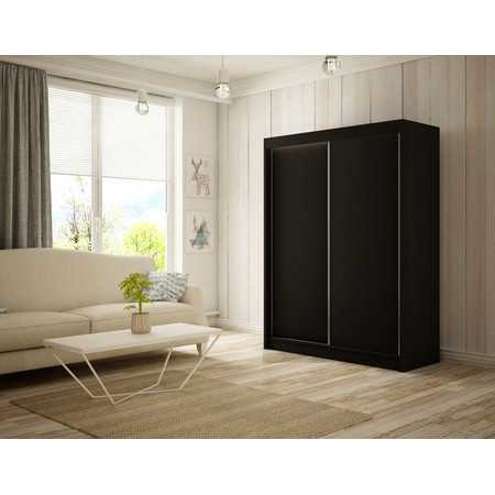 Bergo Gardróbszekrény - 150 cm Fekete / matt Furniture