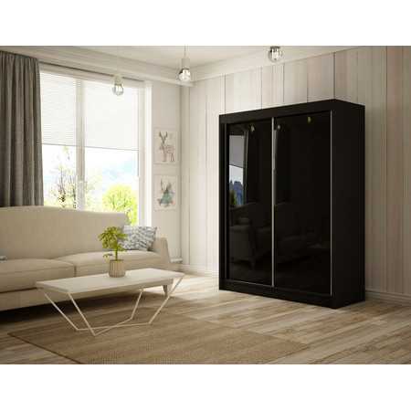 Peak Gardróbszekrény - 150 cm Fekete Fekete / matt Furniture
