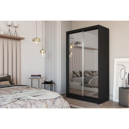 Debora Gardróbszekrény (120 cm) Fekete Furniture