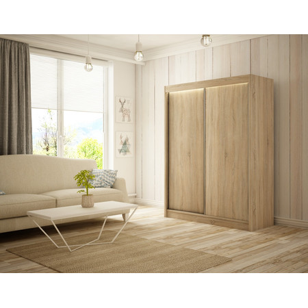 Bergo Gardróbszekrény - 200 cm Sonoma tölgy Furniture