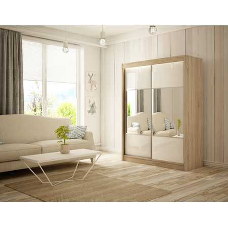 Rico szekrény - 120 cm Fehér Sonoma tölgy Furniture
