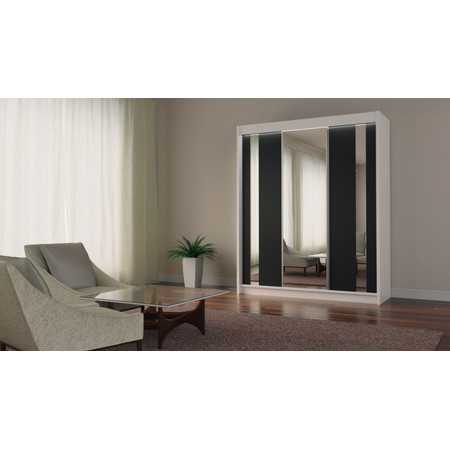 Gracja Gardróbszekrény (180 cm) Fehér / Fekete Furniture