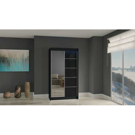 Makira Gardróbszekrény (120 cm) Fekete Furniture