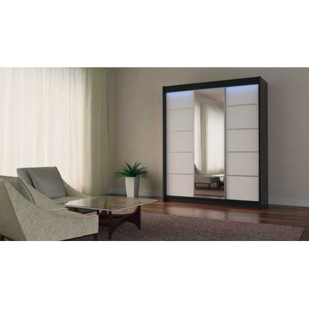 Makira Gardróbszekrény (180 cm) Fekete / Fehér Furniture