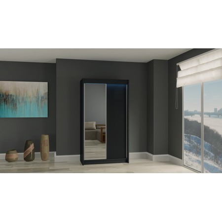 Patti Gardróbszekrény (150 cm) Fekete Furniture