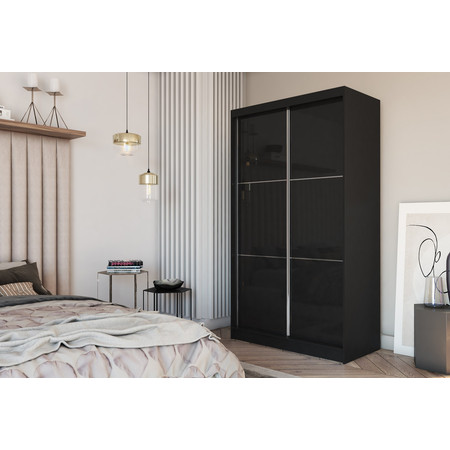 Viviana Gardróbszekrény (120 cm) Fekete Furniture