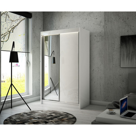 Velis Gardróbszekrény (250 cm) Fehér/matt Fekete Furniture