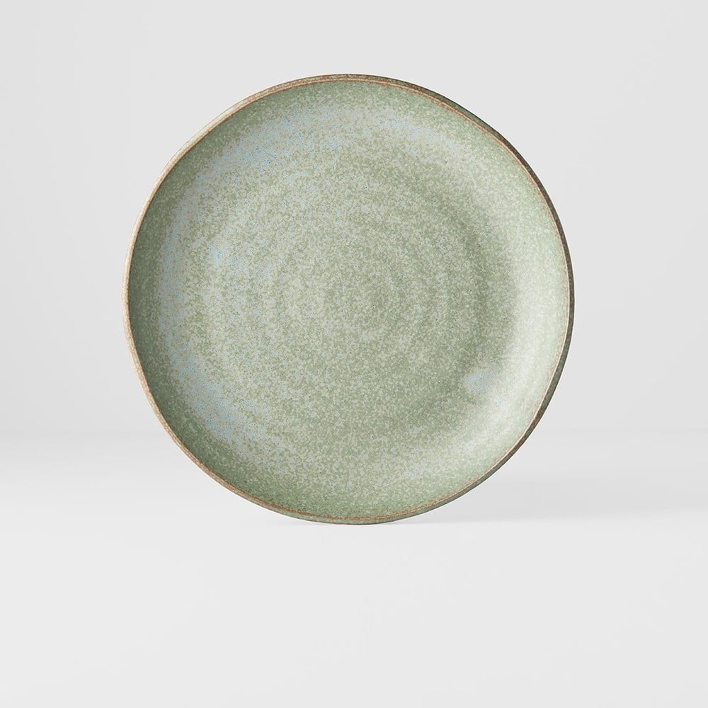 Fade zöld kerámia tányér