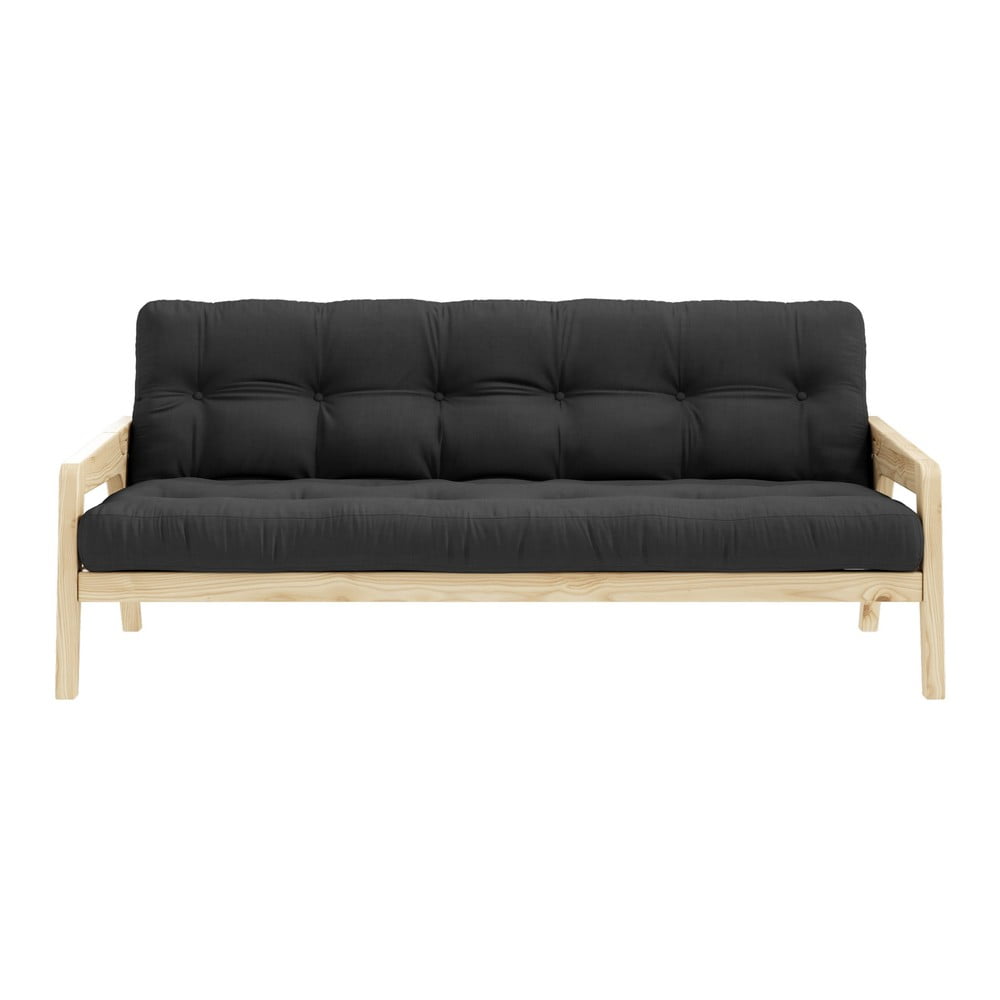 Grab Natural Clear/Dark Grey fekete variálható kinyitható kanapé - Karup Design