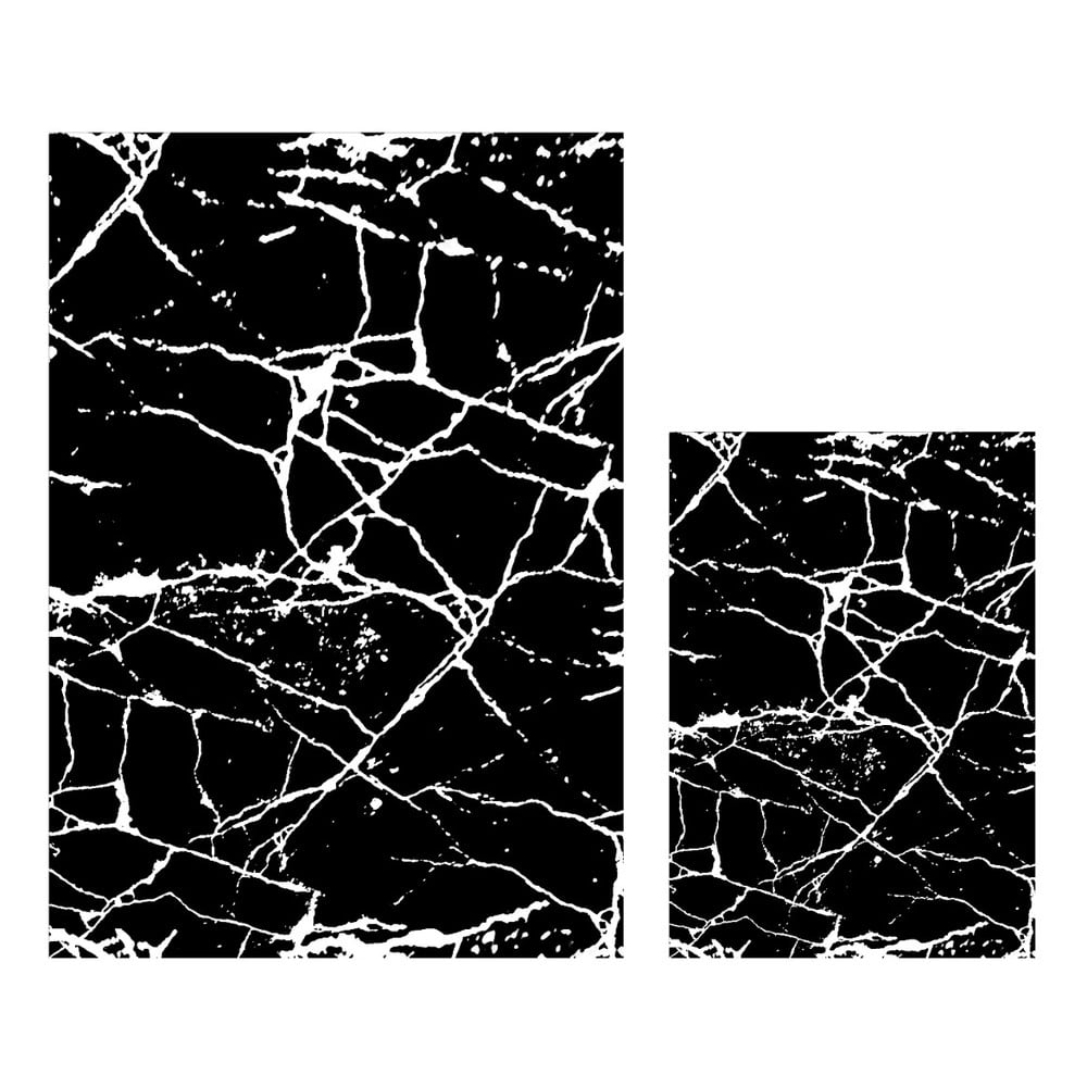 Marble 2 db-os fekete-fehér fürdőszobai kilépő szett - Mila Home