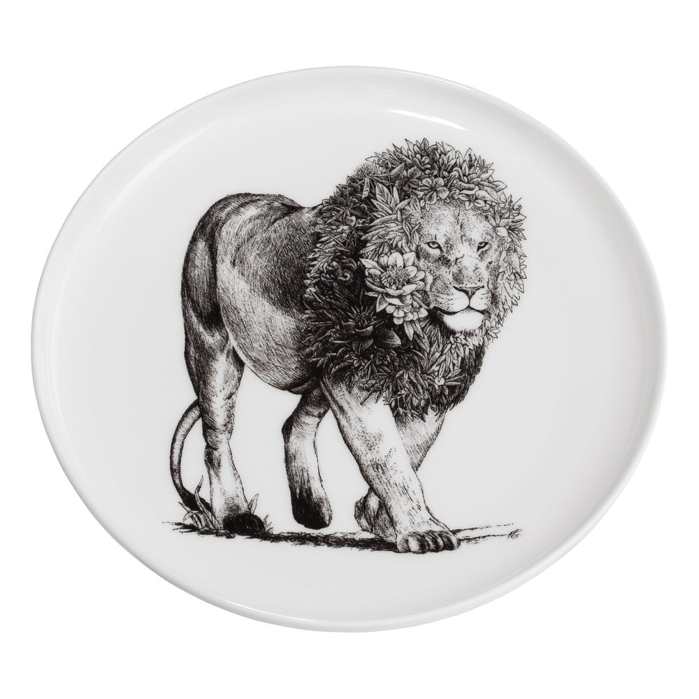 Marini Ferlazzo Lion fehér porcelán tányér