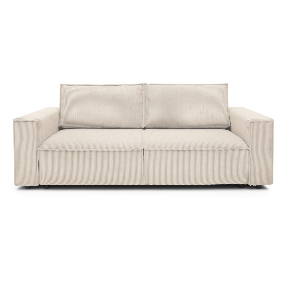 Nihad krémfehér kordbársony kinyitható kanapé