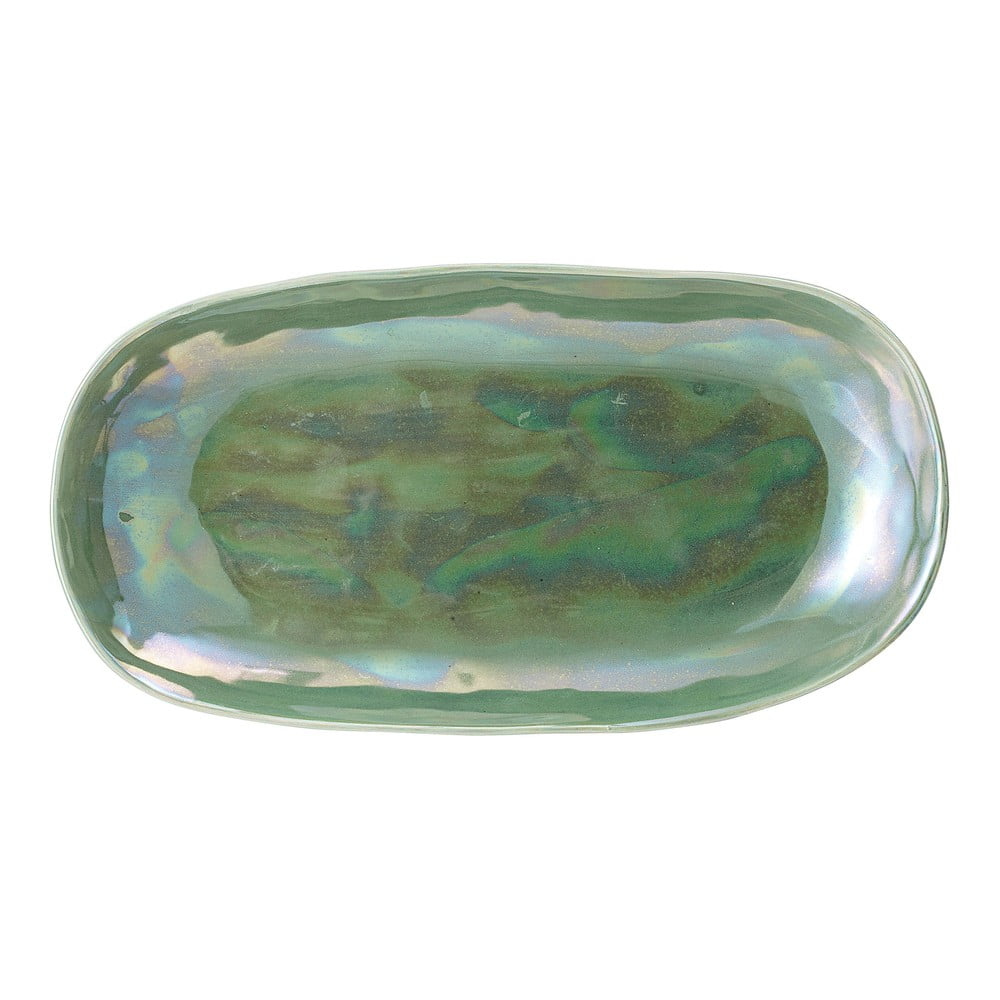 Paula zöld agyagkerámia szervírozó tányér