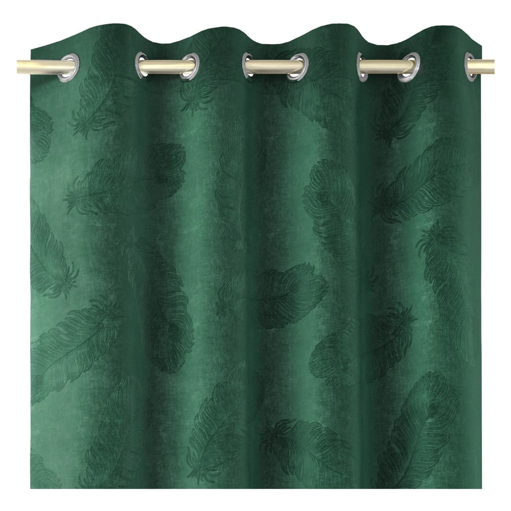 Peacock zöld függöny bársonyos felülettel