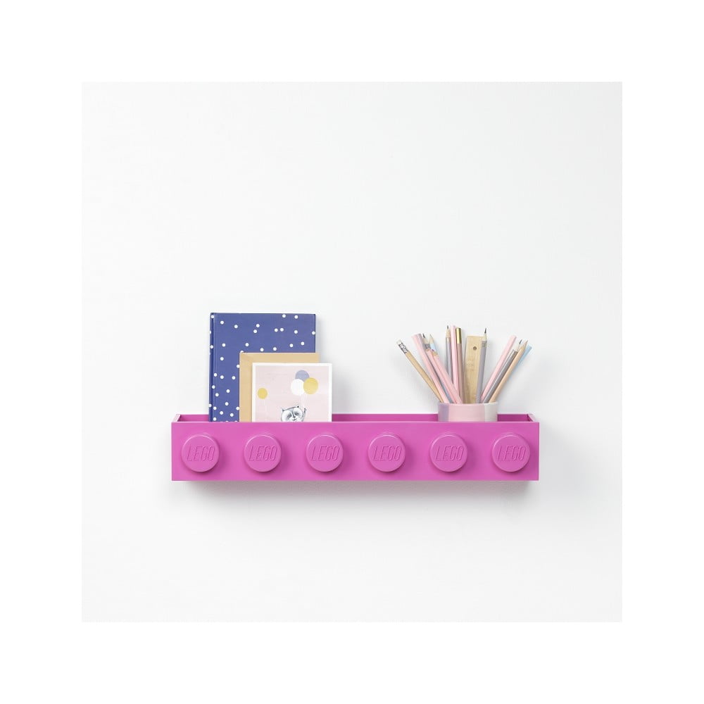 Sleek gyerek rózsaszín kisméretű fali polc - LEGO®