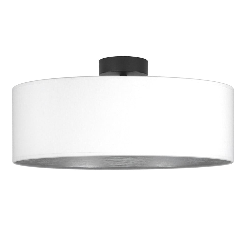 Tres XL fehér mennyezeti lámpa ezüstszínű részletekkel