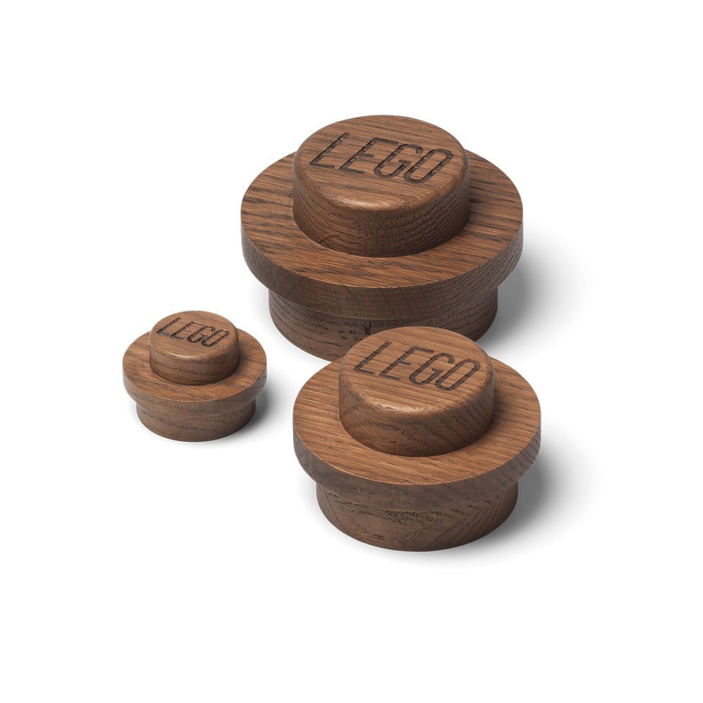 Wood 3 db-os sötét tölgyfa fali akasztó szett - LEGO®