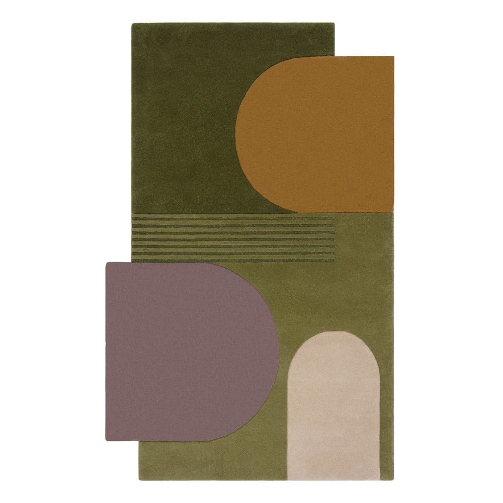 Zöld gyapjú szőnyeg 290x200 cm Lozenge - Flair Rugs