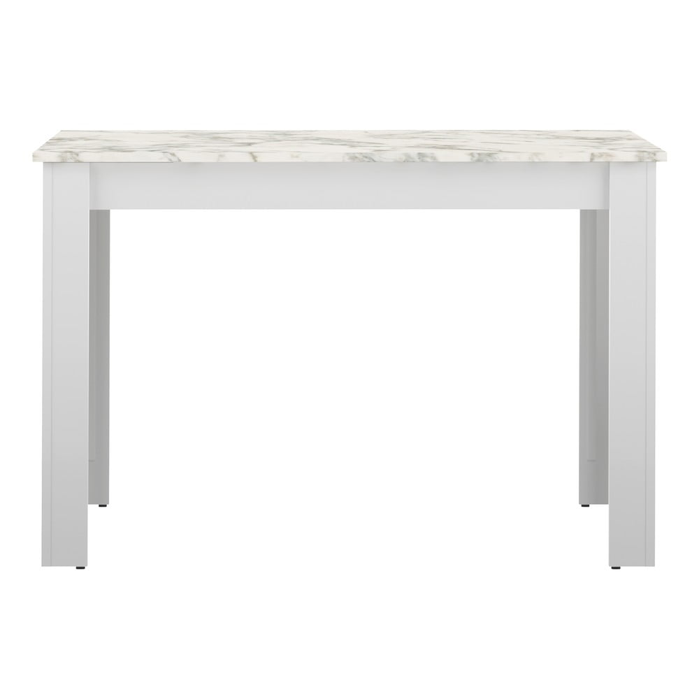 Fehér étkezőasztal márvány dekoros asztallappal 110x70 cm Nice - TemaHome France