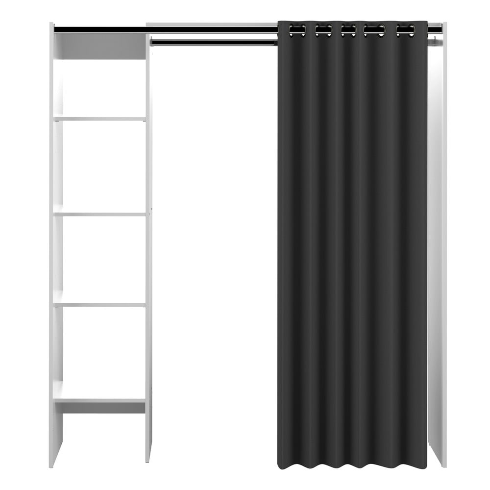 Fekete-fehér ruhásszekrény 160x182 cm Tom - TemaHome France