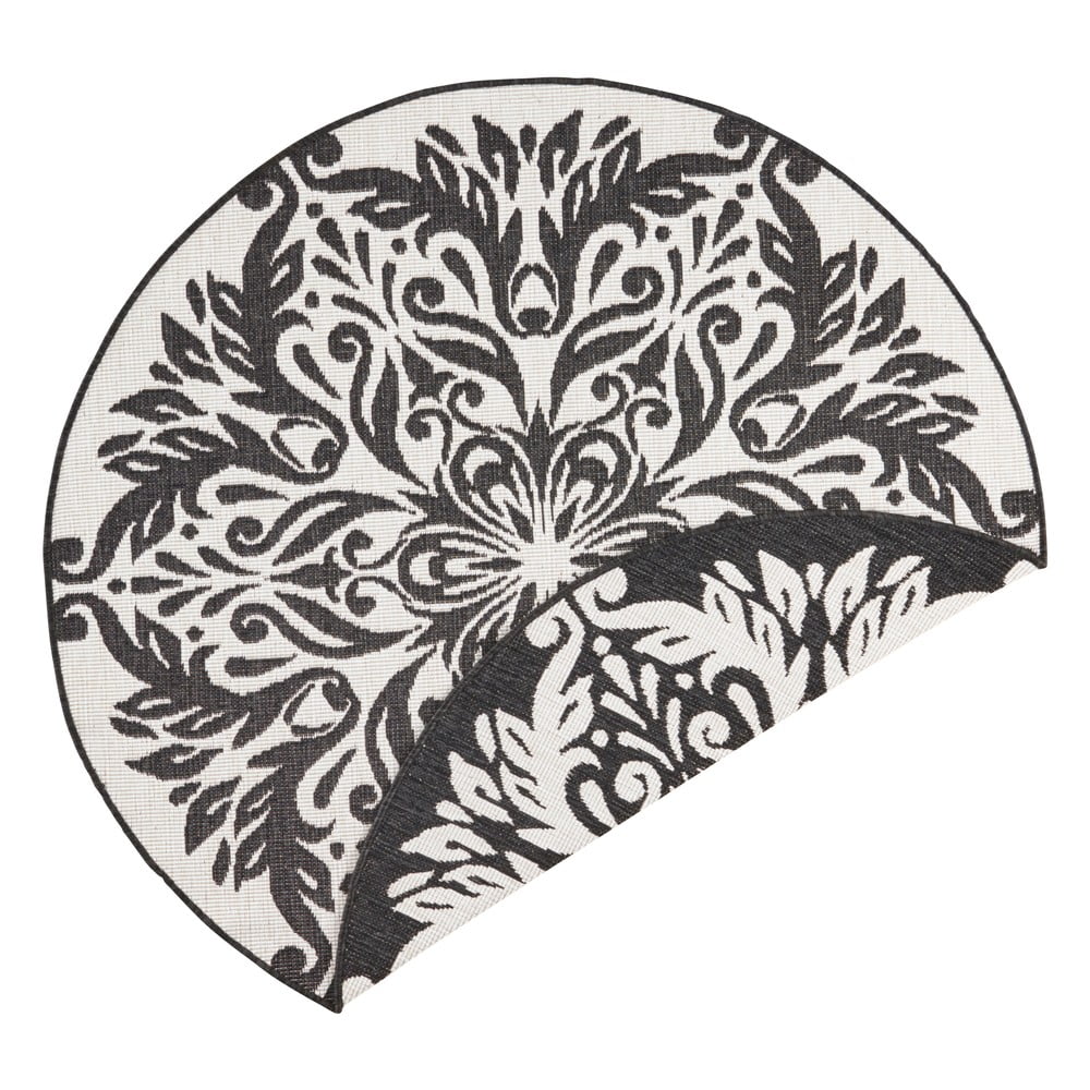 Madrid fekete-krémszínű kültéri szőnyeg