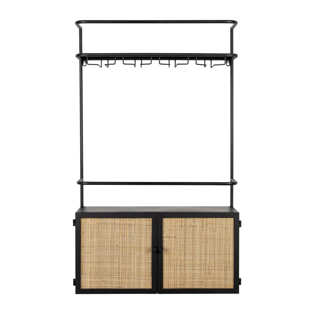 Fekete rattan borállvány Guuji - White Label