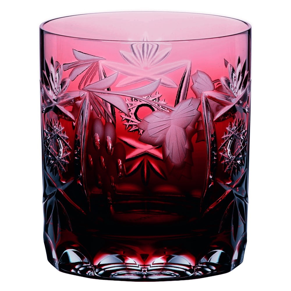 Traube Whisky Tumbler piros kristályüveg whiskys pohár