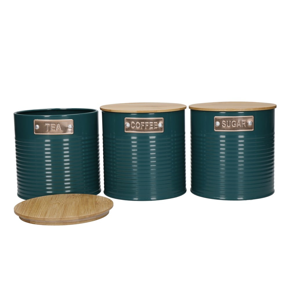 Zöld acél élelmiszertartó doboz szett 3 db-os - Kitchen Craft