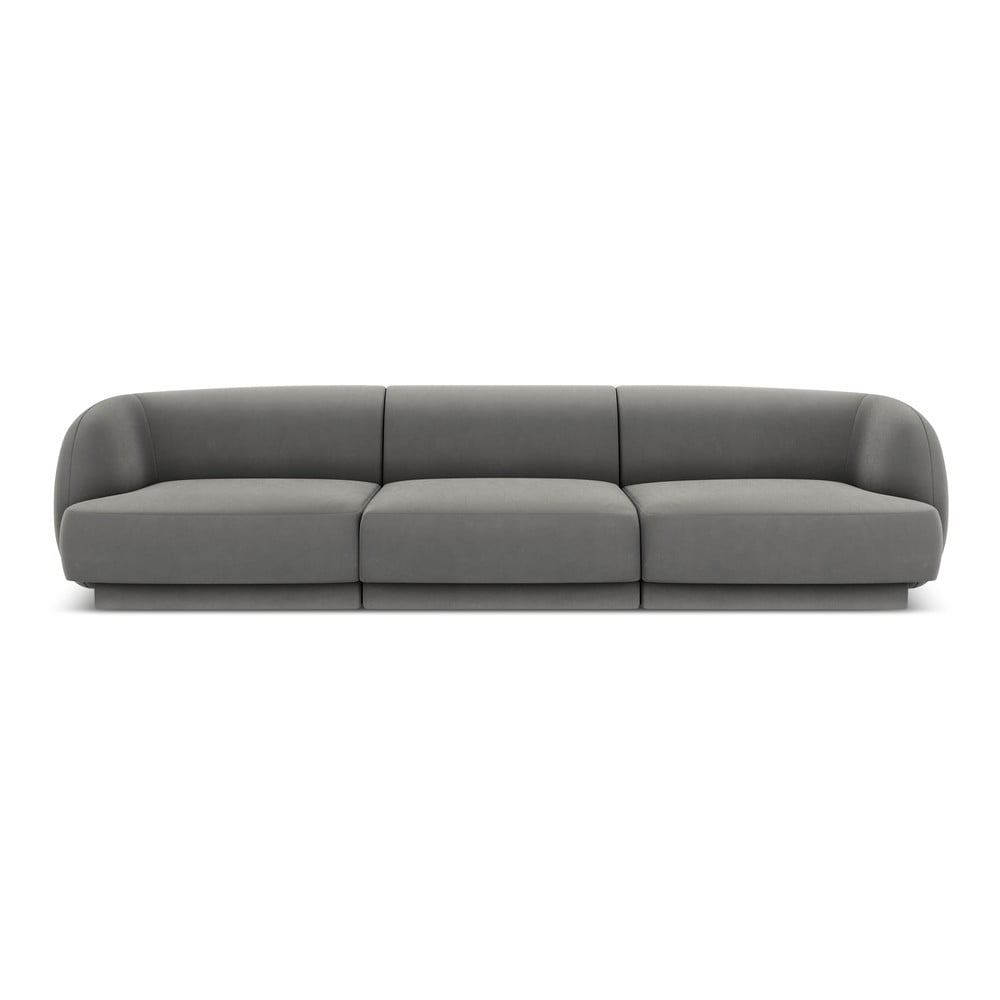 Szürke bársony kanapé 259 cm Miley - Micadoni Home