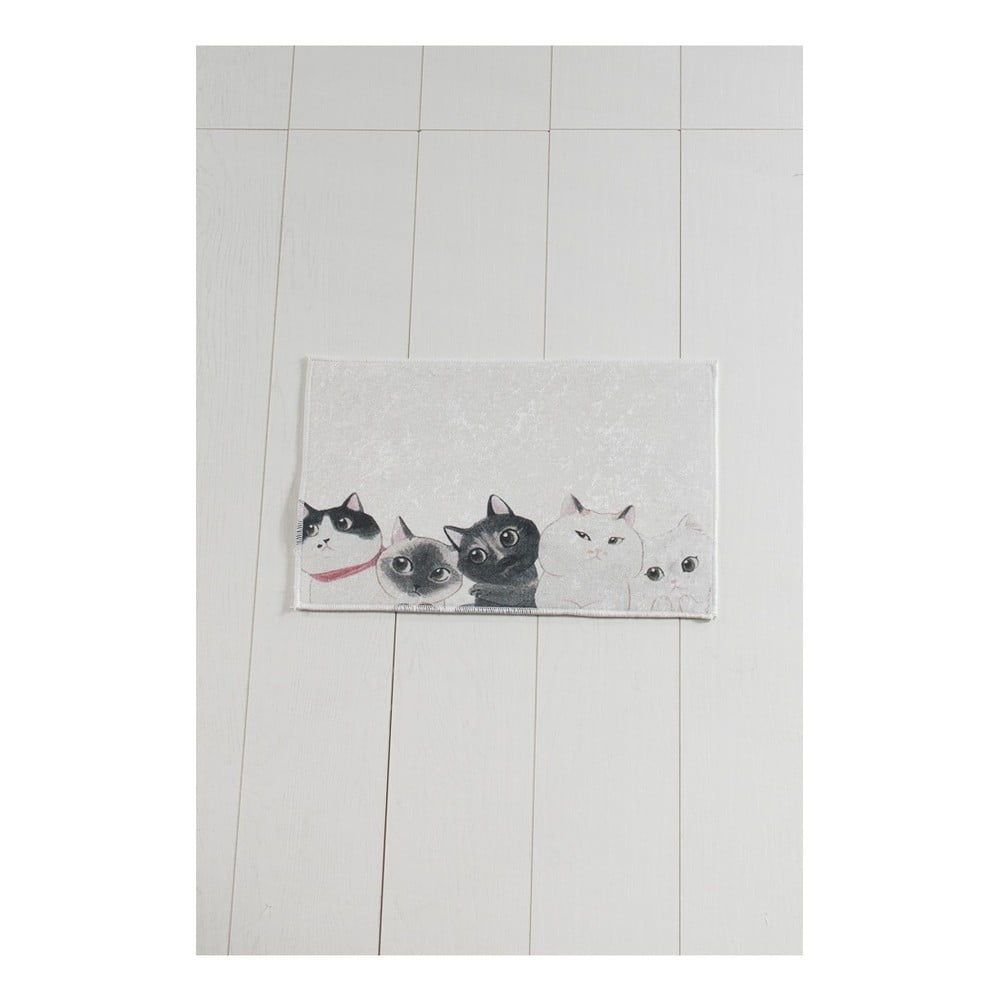 Lismo Cats fehér-szürke fürdőszobai kilépő