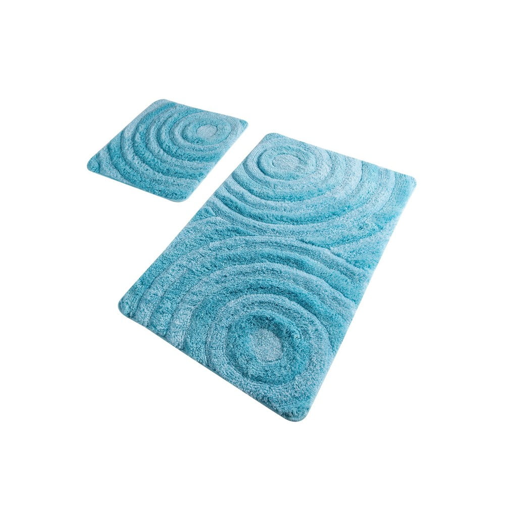 Wave Turquois 2 darabos türkiz fürdőszobai kilépő szett - Confetti Bathmats