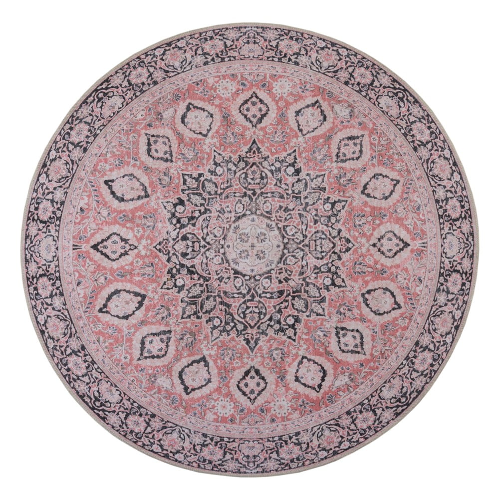 Rózsaszín mosható kerek szőnyeg ø 180 cm Somerton - Flair Rugs