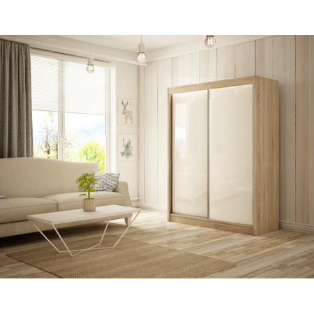 Peak Gardróbszekrény - 150 cm Fehér Sonoma tölgy Furniture