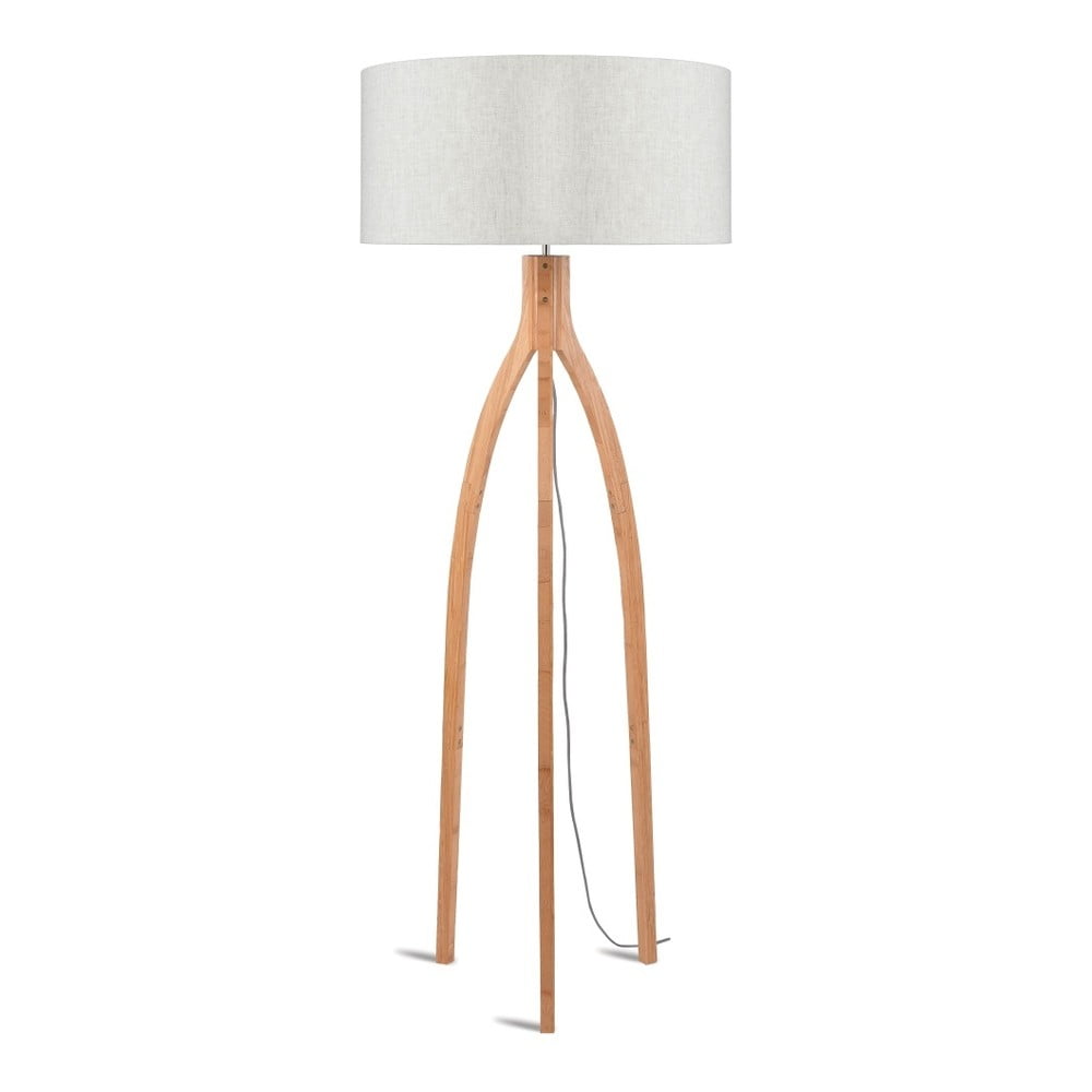 Annapurna állólámpa világosbézs búrával és bambusz lámpatesttel - Good&Mojo