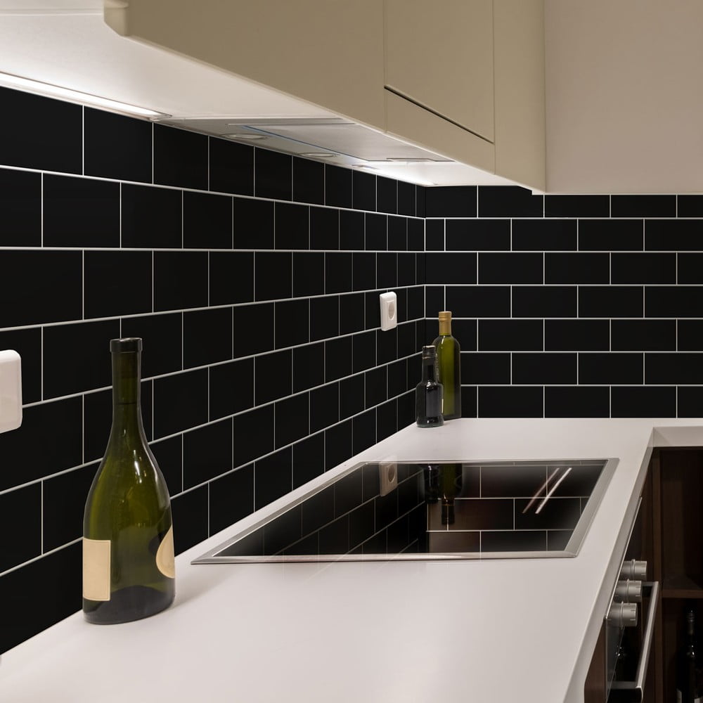 Csempematrica szett 30 db-os 20x10 cm Subway Tiles Black – Ambiance