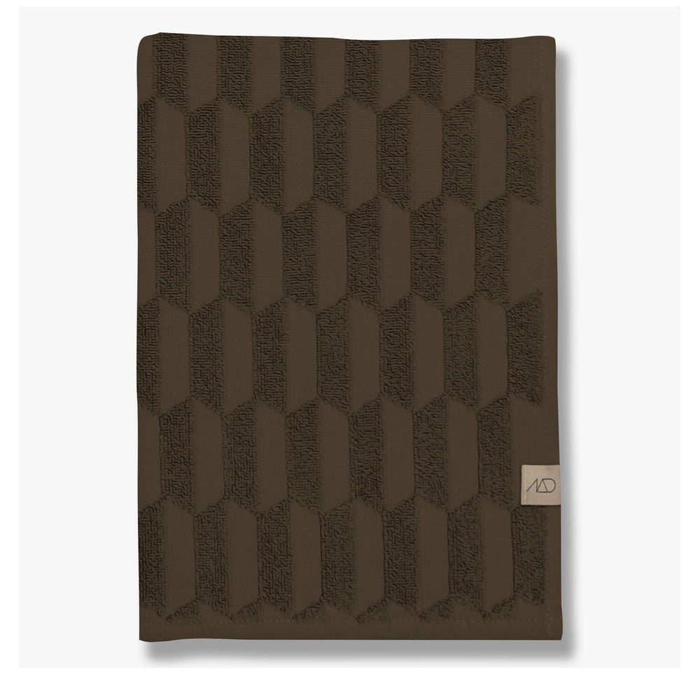 Sötétbarna pamut törölköző szett 2 db-os 35x55 cm Geo – Mette Ditmer Denmark
