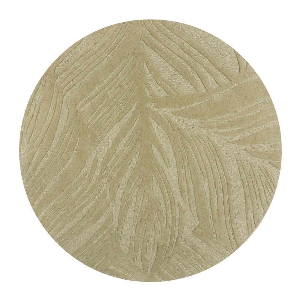 Zöld gyapjú kerek szőnyeg ø 160 cm Lino Leaf – Flair Rugs