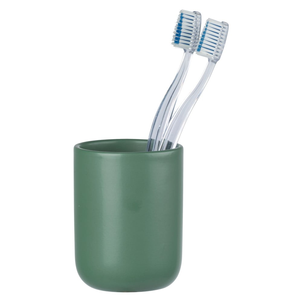 Zöld kerámia fogkefetartó pohár Olinda – Allstar