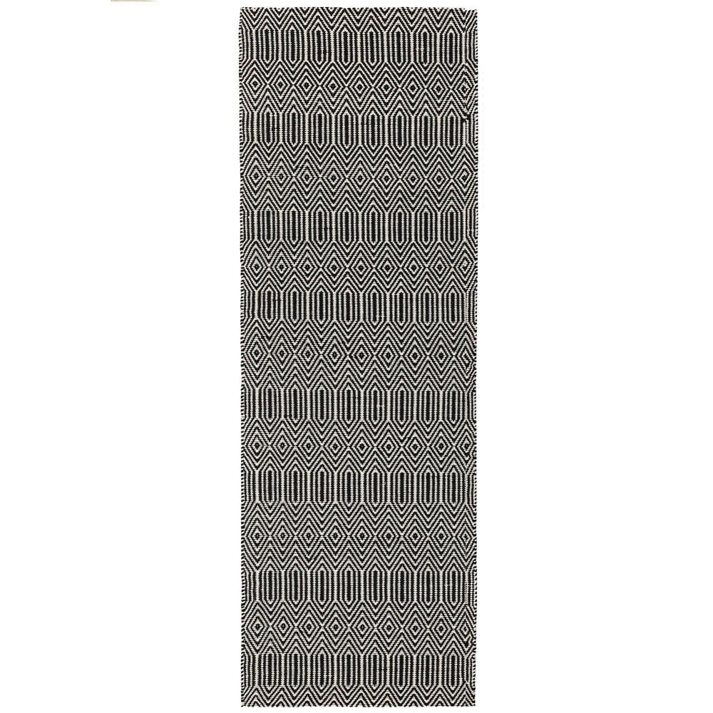 Fekete gyapjú futószőnyeg 66x200 cm Sloan – Asiatic Carpets