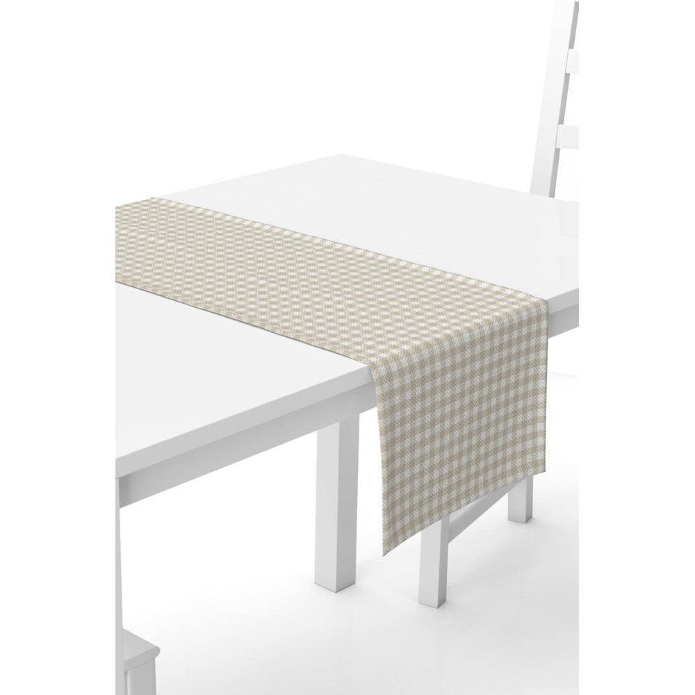 Bézs-fehér asztali futó