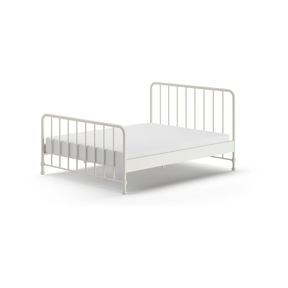 Fehér fém egyszemélyes ágy ágyráccsal 160x200 cm BRONXX – Vipack