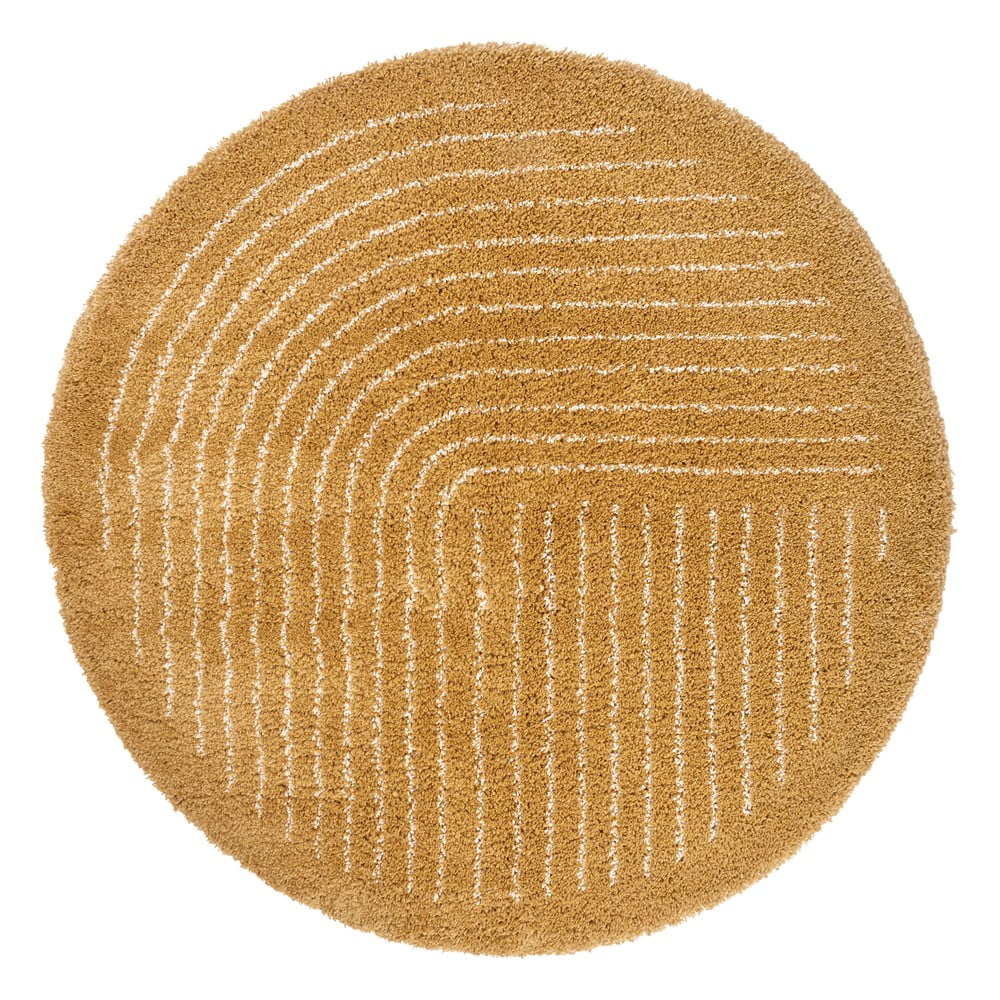 Okkersárga kerek szőnyeg ø 160 cm Dion – Hanse Home