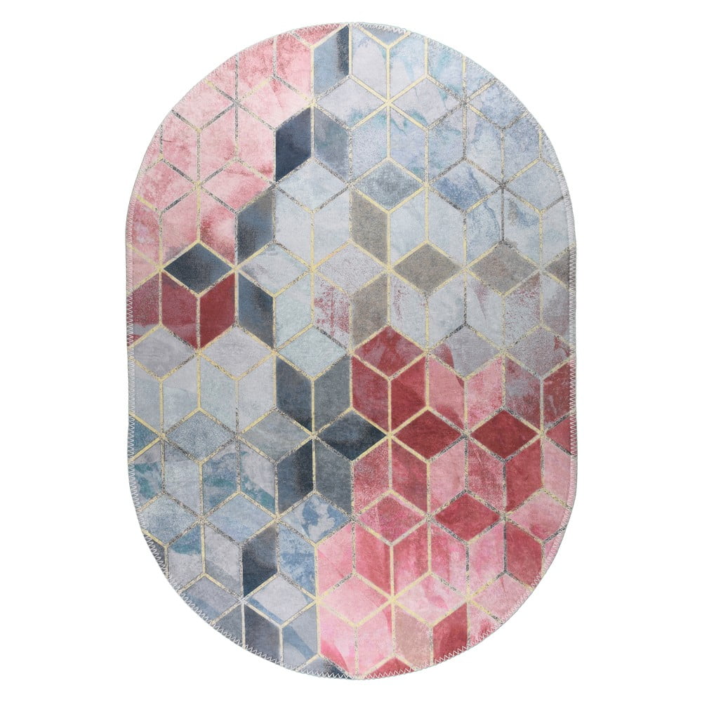Rózsaszín-világosszürke mosható szőnyeg 120x180 cm – Vitaus