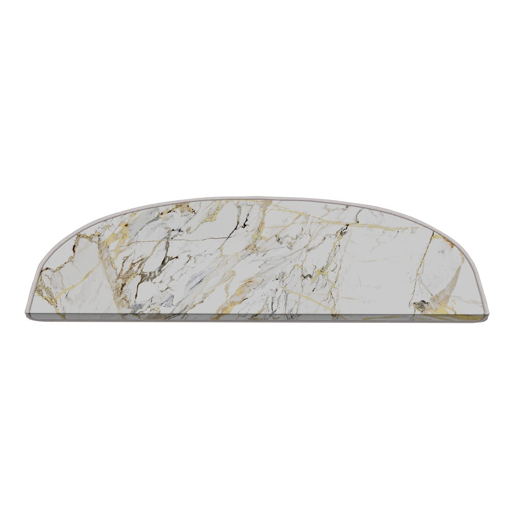 Fehér lépcsőszőnyeg szett 16 db-os 20x65 cm Marble Art – Vitaus