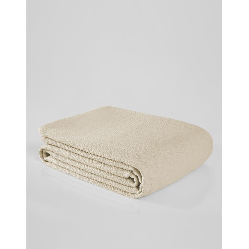 Krémszínű pamut ágytakaró franciaágyra 200x230 cm Serenity – Mijolnir