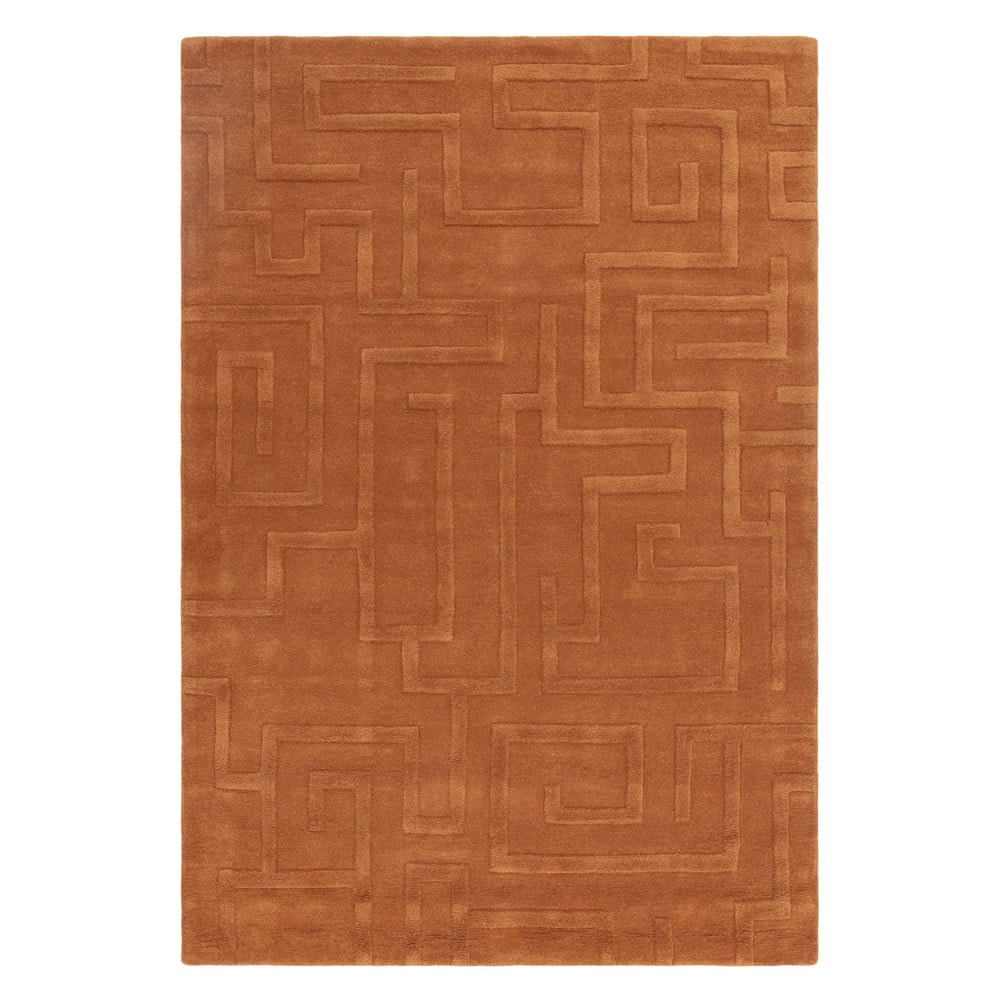 Téglavörös gyapjú szőnyeg 120x170 cm Maze – Asiatic Carpets