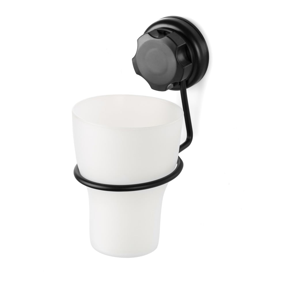 Fekete öntapadós fém fogkefetartó pohár Bestlock Black – Compactor