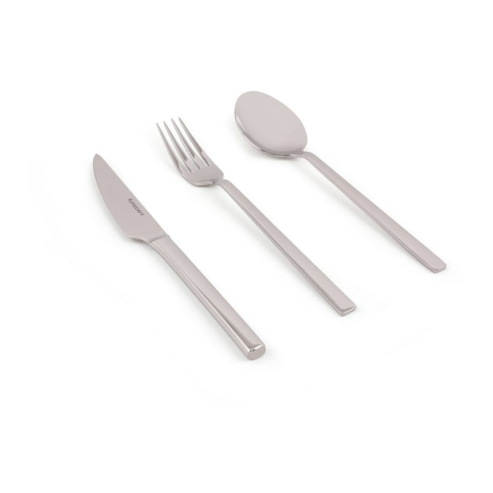 Fényes ezüstszínű rozsdamentes acél evőeszköz készlet 18 db-os – Hermia