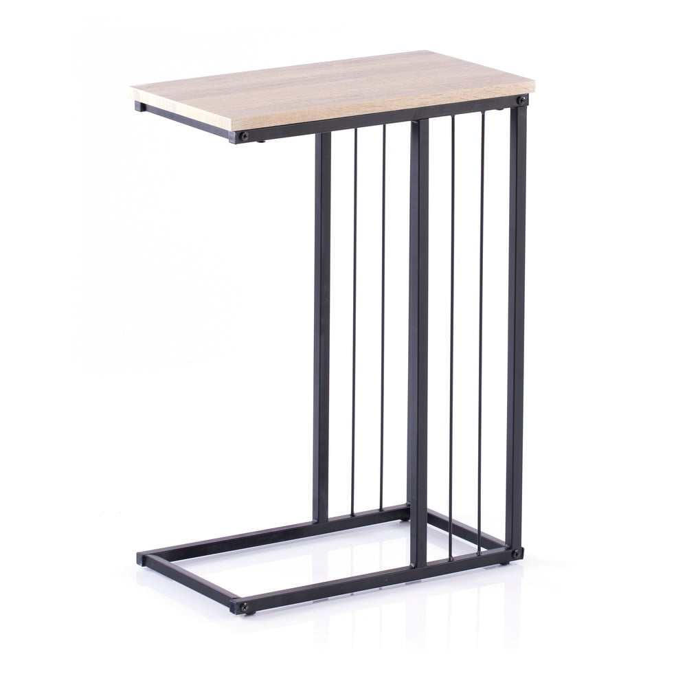 Tárolóasztal tölgyfa dekoros asztallappal 25x45 cm Flurta – Homede